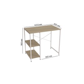 Стеллаж полка Бафрум 405 Ferrum-decor для стиральной машины 90x101x60,5 Белый металл ДСП Дуб Сонома 16 мм (BED40511)