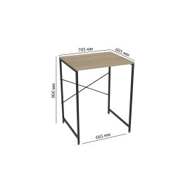Стелаж полку Бафрум 401 Ferrum-decor для пральної машини 90x70,5x60,5 Чорний метал ДСП Дуб Сонома 16 мм (BED40103)