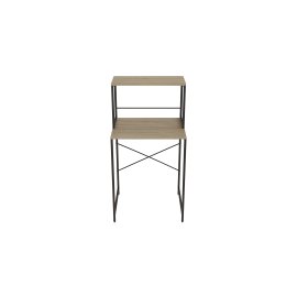 Стелаж полку Бафрум 402 Ferrum-decor для пральної машини 133,5x70,5x60,5 Чорний метал ДСП Дуб Сонома 16 мм (BED40203)
