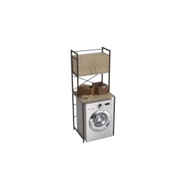 Стеллаж полка Бафрум 404 Ferrum-decor для стиральной машины 178x70,5x60,5 Черный металл ДСП Дуб Сонома 16 мм (BED40403)