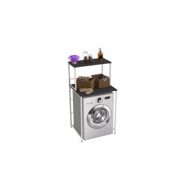 Стеллаж полка Бафрум 402 Ferrum-decor для стиральной машины 133,5x70,5x60,5 Белый металл ДСП Сосна Кембра 16 мм (BED40209)