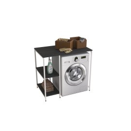 Стеллаж полка Бафрум 405 Ferrum-decor для стиральной машины 90x101x60,5 Белый металл ДСП Сосна Кембра 16 мм (BED40509)