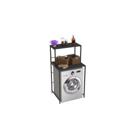 Стелаж полку Бафрум 402 Ferrum-decor для пральної машини 133,5x70,5x60,5 Чорний метал ДСП Сосна Кембра 16 мм (BED40201)