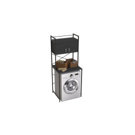 Стеллаж полка Бафрум 404 Ferrum-decor для стиральной машины 178x70,5x60,5 Черный металл ДСП Сосна Кембра 16 мм (BED40401)