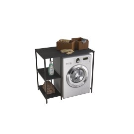 Стеллаж полка Бафрум 405 Ferrum-decor для стиральной машины 90x101x60,5 Черный металл ДСП Сосна Кембра 16 мм (BED40501)