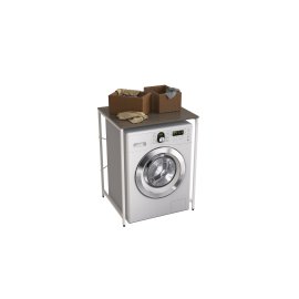 Стелаж полку Бафрум 401 Ferrum-decor для пральної машини 90x70,5x60,5 Білий метал ДСП Дуб Сонома Трюфель 16 мм (BED40112)