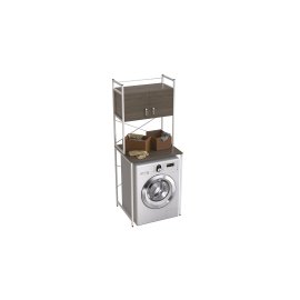 Стеллаж полка Бафрум 404 Ferrum-decor для стиральной машины 178x70,5x60,5 Белый металл ДСП Дуб Сонома Трюфель 16 мм (BED40412)
