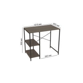 Стеллаж полка Бафрум 405 Ferrum-decor для стиральной машины 90x101x60,5 Черный металл ДСП Дуб Сонома Трюфель 16 мм (BED40504)
