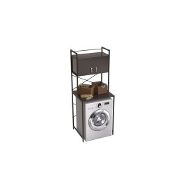 Стеллаж полка Бафрум 404 Ferrum-decor для стиральной машины 178x70,5x60,5 Черный металл ДСП Венге Магия 16 мм (BED40402)