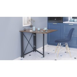 Стол-книжка трансформер Орион 1 Ferrum-decor 750x810x730 Черный металл ДСП Дуб Сонома Трюфель 16 мм (ORI105)