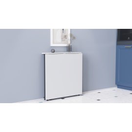 Стол-книжка трансформер Орион 1 Ferrum-decor 750x810x730 Черный металл ДСП Белое 16 мм (ORI101)