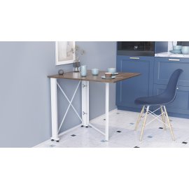 Стол-книжка трансформер Орион 1 Ferrum-decor 750x810x730 Белый металл ДСП Дуб Сонома Трюфель 16 мм (ORI112)