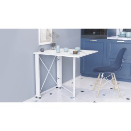 Стол-книжка трансформер Орион 1 Ferrum-decor 750x810x730 Белый металл ДСП Белый 16 мм (ORI108)