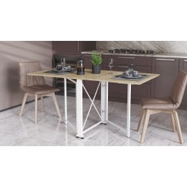 Стол-книга трансформер Орион 2 Ferrum-decor 750x1520x730 Белый металл ДСП Дуб Сонома 16 мм (ORI211)