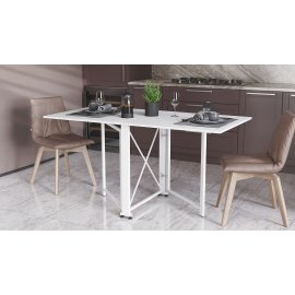 Стол-книга трансформер Орион 2 Ferrum-decor 750x1520x730 Белый металл ДСП Белый 16 мм (ORI208)