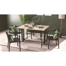 Стол-книжка трансформер Орион 3 Ferrum-decor 750x1150x880 Черный металл ДСП Дуб Сонома 16 мм (ORI304)