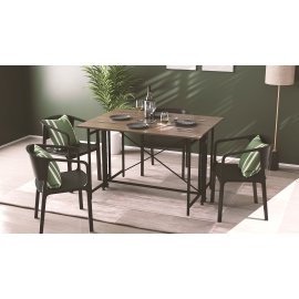 Стол-книжка трансформер Орион 3 Ferrum-decor 750x1150x880 Черный металл ДСП Дуб Сонома Трюфель 16 мм (ORI305)