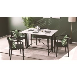 Стол-книжка трансформер Орион 3 Ferrum-decor 750x1150x880 Черный металл ДСП Белый 16 мм (ORI301)