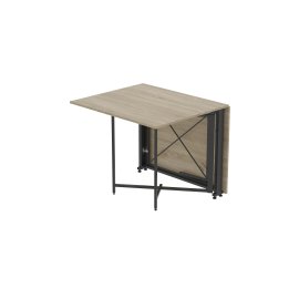 Стіл обідній трансформер книжка Оріон Pro Ferrum-decor 75x152x90 Чорний метал ДСП Дуб Сонома 16 мм (ORIP1004)