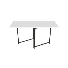 Стол трансформер книжка Панама Ferrum-decor 75x148x68 Черный металл ДСП Белый 16 мм (PANAM106)