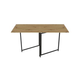 Стол трансформер книжка Панама Ferrum-decor 75x148x68 Черный металл ДСП Дуб Артизан 16 мм (PANAM107)