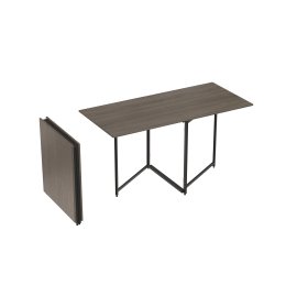 Стол трансформер книжка Панама Ferrum-decor 75x148x68 Черный металл ДСП Дуб Сонома Трюфель 16 мм (PANAM104)