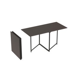 Стол трансформер книжка Панама Ferrum-decor 75x148x68 Черный металл ДСП Венге Магия 16 мм (PANAM102)
