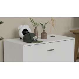 Кровать трансформер тумба ASCET 2 Ferrum-decor 650x2000x700 Черный металл ДСП Белое 16 мм (ASCET201)