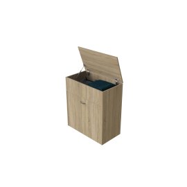 Кровать трансформер комод ASCET 3 Ferrum-decor 650x2000x700 Черный металл ДСП Дуб Сонома 16 мм (ASCET304)