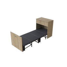 Кровать трансформер комод ASCET 3 Ferrum-decor 650x2000x700 Черный металл ДСП Дуб Сонома 16 мм (ASCET304)