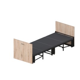 Кровать трансформер ASCET 1 Ferrum-decor 650x2000x700 Черный металл ДСП Дуб Сан-Марино 16 мм (ASCET102)