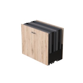 Кровать трансформер ASCET 1 Ferrum-decor 650x2000x700 Черный металл ДСП Дуб Сан-Марино 16 мм (ASCET102)
