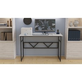 Письменный стол Ferrum-decor Раян 76x120x70 черный ДСП Белое 32мм