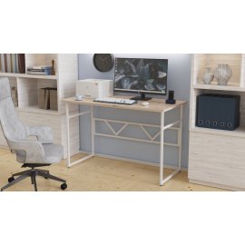 Компьютерный стол Ferrum-decor Раян 75x120x60 белый ДСП Дуб Сан-Марино 16мм