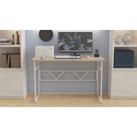 Компьютерный стол Ferrum-decor Раян 75x120x60 белый ДСП Дуб Сан-Марино 16мм