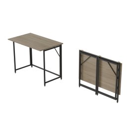 Стол трансформер раскладной Слай Ferrum-decor 75x100x60 Черный металл ДСП Дуб Сонома 16 мм (SLY1003)