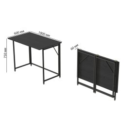 Стол трансформер раскладной Слай Ferrum-decor 75x100x60 Черный металл ДСП Сосна Кембра 16 мм (SLY1001)