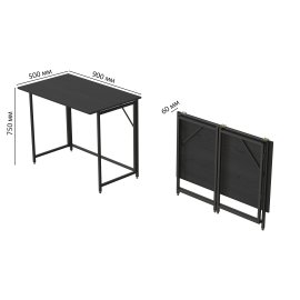 Стол трансформер раскладной Слай Ferrum-decor 75x90x50 Черный металл ДСП Сосна Кембра 16 мм (SLY2001)
