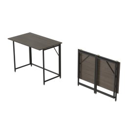 Стол трансформер раскладной Слай Ferrum-decor 75x90x50 Черный металл ДСП Дуб Сонома Трюфель 16 мм (SLY2004)