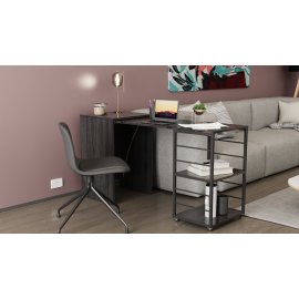 Стол-тумба трансформер Смарт 2/2 Ferrum-decor 750x1450x600 Черный металл ДСП Сосна Кембра 16 мм (SMART209)