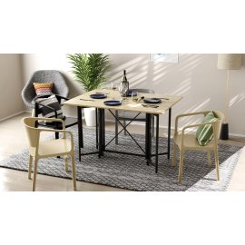 Стол-книжка трансформер Спайдер Ferrum-decor 750x1150x880 Черный металл ДСП Дуб Сонома 16 мм (SPAR004)