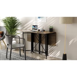 Стол-книжка трансформер Спайдер Ferrum-decor 750x1150x880 Черный металл ДСП Дуб Сонома Трюфель 16 мм (SPAR005)