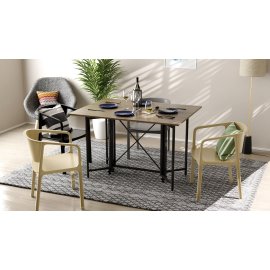 Стол-книжка трансформер Спайдер Ferrum-decor 750x1150x880 Черный металл ДСП Дуб Сонома Трюфель 16 мм (SPAR005)