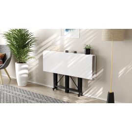 Стол-книжка трансформер Спайдер Ferrum-decor 750x1150x880 Черный металл ДСП Белое 16 мм (SPAR001)