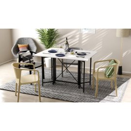 Стол-книжка трансформер Спайдер Ferrum-decor 750x1150x880 Черный металл ДСП Белый 16 мм (SPAR001)