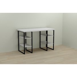Письменный стол Ferrum-decor Карэн 76x140x70 черный ДСП Белое 32мм