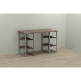 Письменный стол Ferrum-decor Карэн 76x140x60 серый ДСП Дуб Сонома Трюфель 32мм