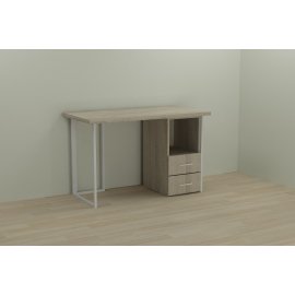 Письменный стол Ferrum-decor Отто 76x140x70 белый ДСП Дуб Сонома 32мм