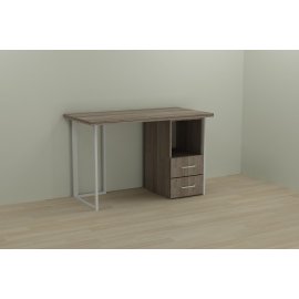 Письменный стол Ferrum-decor Отто 76x140x70 белый ДСП Дуб Сонома Трюфель 32мм