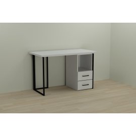 Письменный стол Ferrum-decor Отто 76x140x70 черный ДСП Белое 32мм